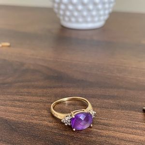 Amethyst and Diamond Ring